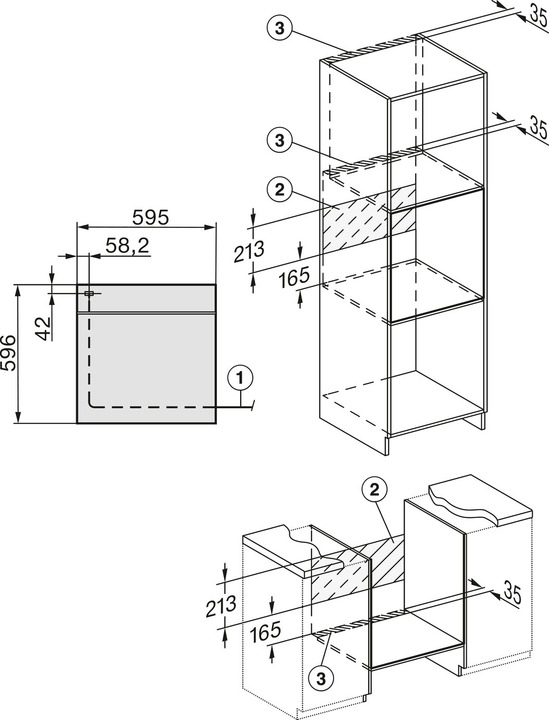 Духова шафа H 7260 B чорний обсидіан