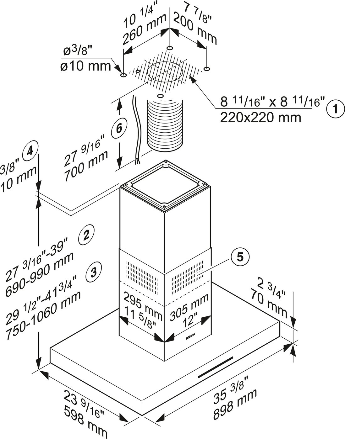 Витяжка PUR 98 D