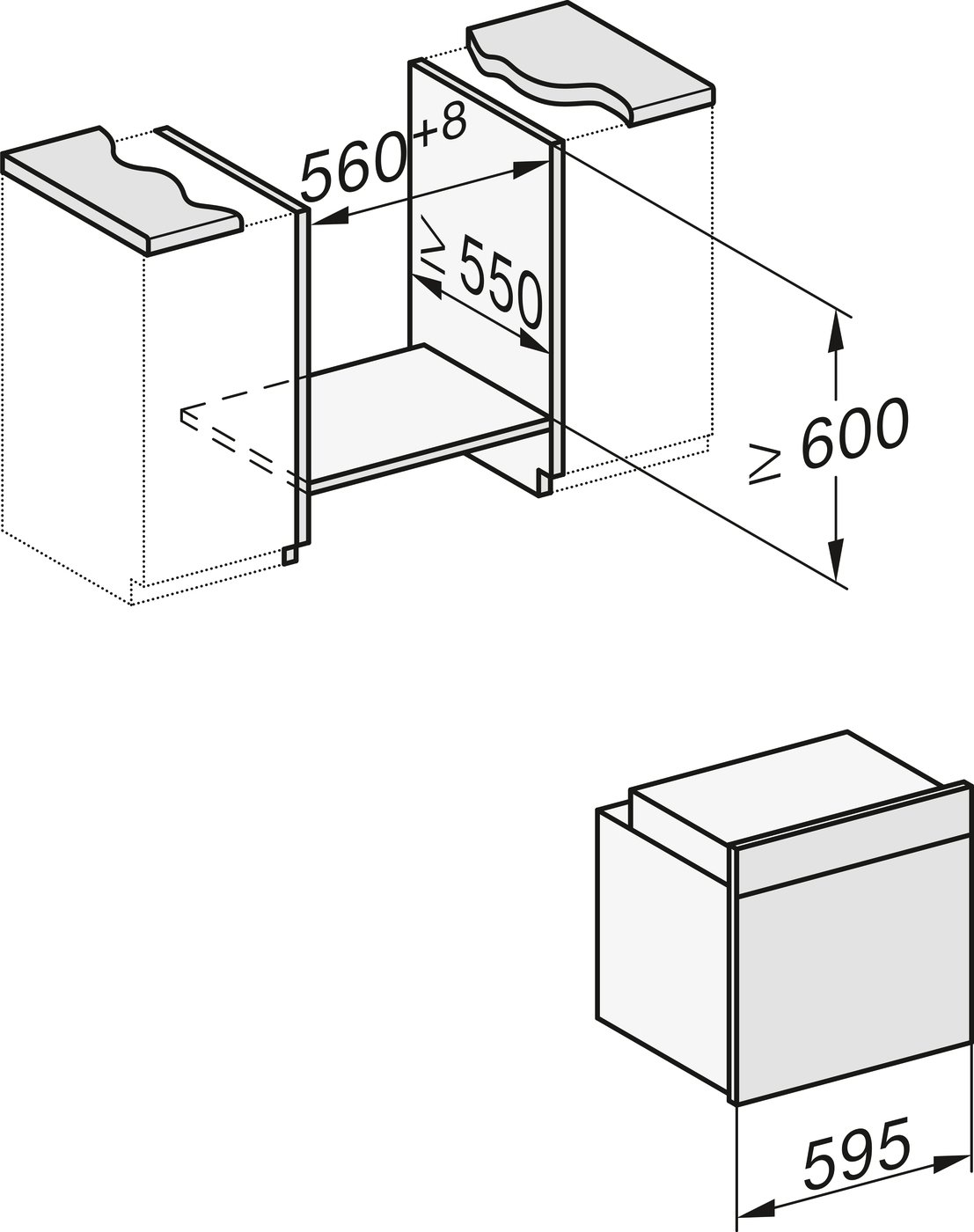 Духова шафа H 7464 BP чорний обсидіан