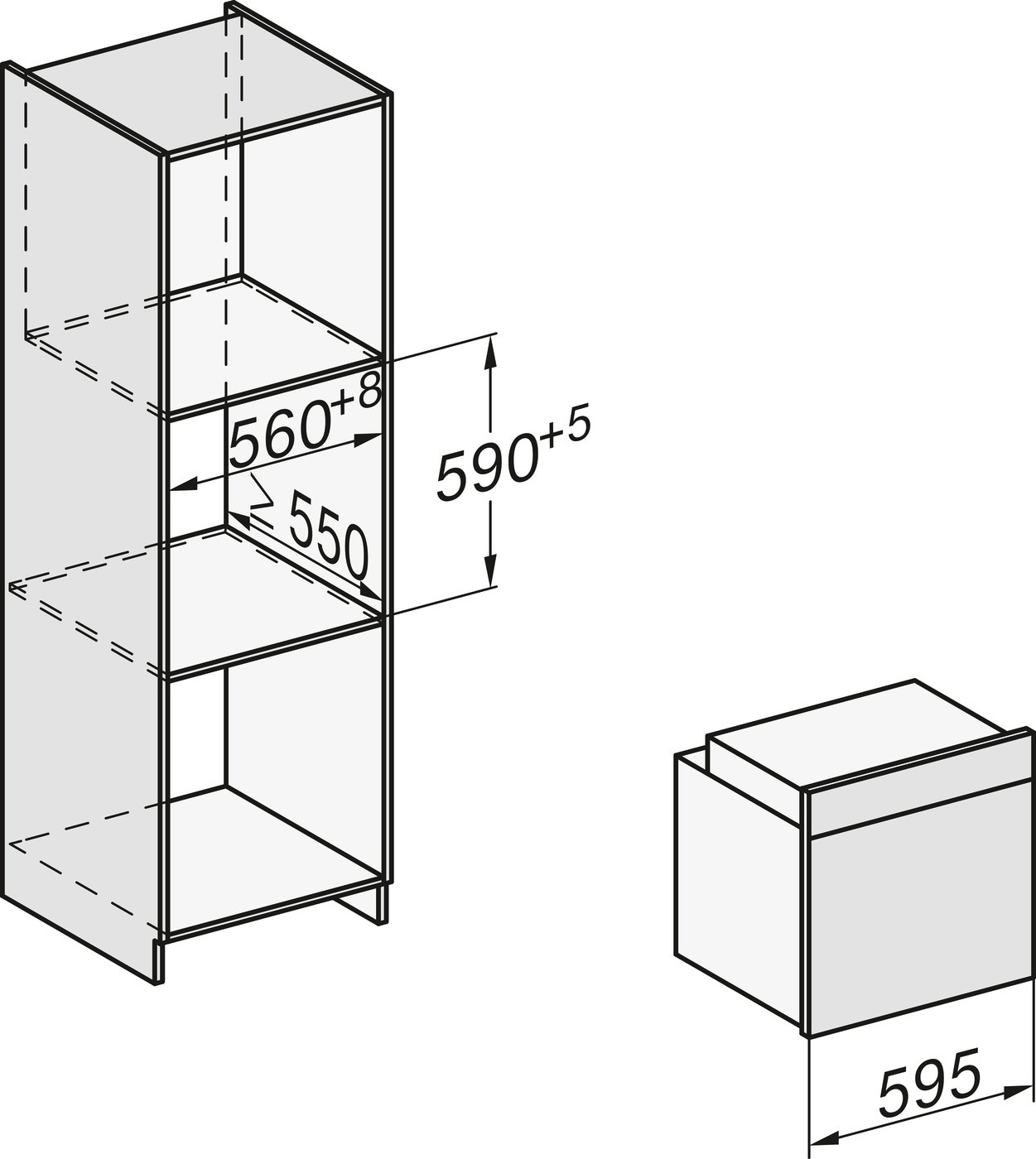 Духова шафа H 7464 BP чорний обсидіан